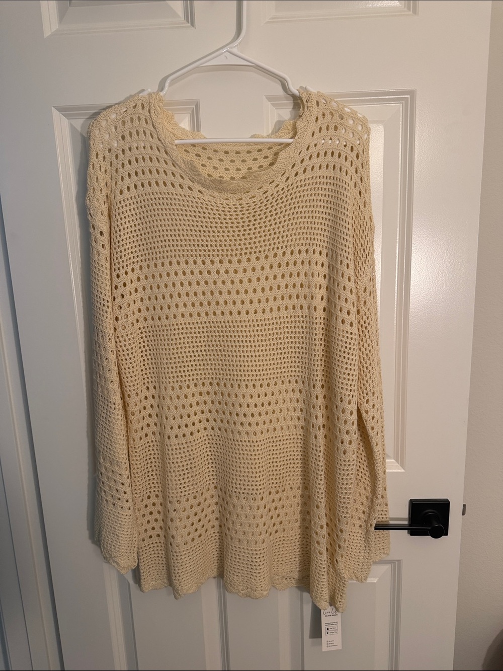 Cream Open-Knit Women's Sweater